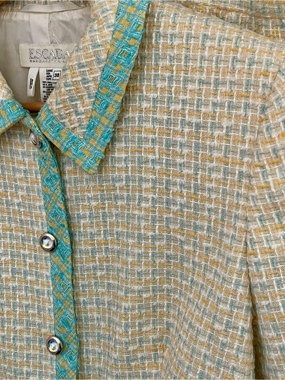 Vintage ESCADA Margaretha Ley Tweed Skirt Suit 38 Made Germany - Picture 4 of 13